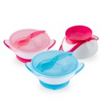 Тарелочка детская, BabyOno (БэбиОно) с присоской крышкой и ложечкой цвет в ассортименте